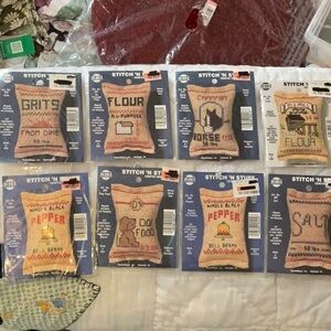 New 8 Stitch 'N Stuff counted cross stitch,6 mini sachets for fridge magnets